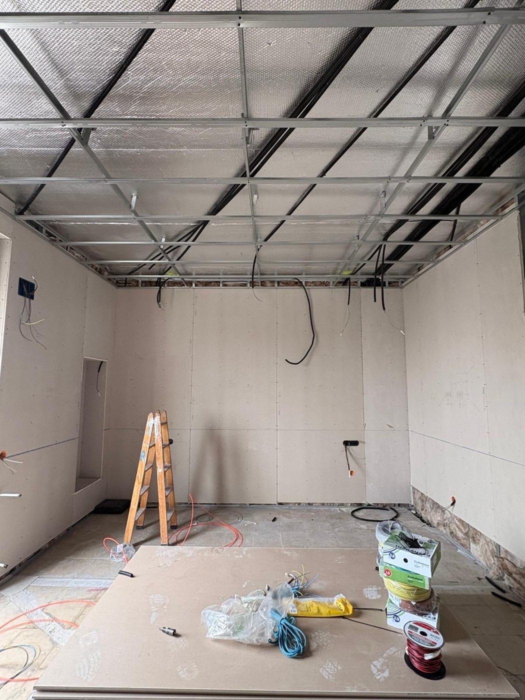 Estructura de pladur en techo en reforma en Córdoba